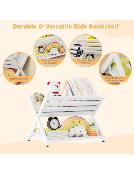 Caddy de Libros Naches Blanco en Forma de X para Niños 55x42x33 cm