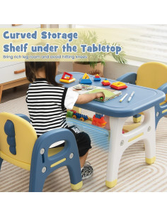 Conjunto de Mesa y Sillas Dinosaurio Costzon para Niños 2