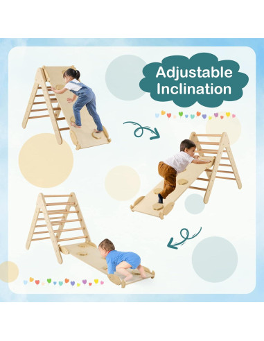 Escalador Triangular Montessori Costzon con Rampa Ajustable