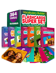 Tarjetas Didácticas QUOKKA 364 para Niños y Adultos - Vocabulario y Emociones