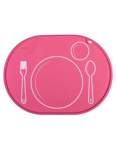 Mantel Individual Ovalado Chamos Montessori Rosa 36x26 cm