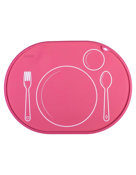 Mantel Individual Ovalado Chamos Montessori Rosa 36x26 cm