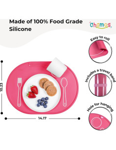 Mantel Individual Ovalado Chamos Montessori Rosa 36x26 cm 2