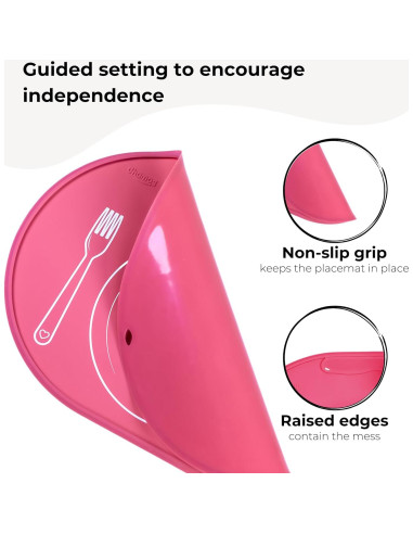 Mantel Individual Ovalado Chamos Montessori Rosa 36x26 cm