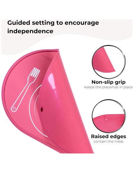 Mantel Individual Ovalado Chamos Montessori Rosa 36x26 cm
