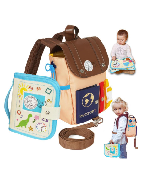 Mochila Ocupada Velladventure para Niños 1-3 Años, Juguetes Montessori