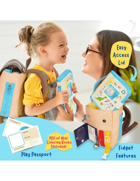 Mochila Ocupada Velladventure para Niños 1-3 Años, Juguetes Montessori