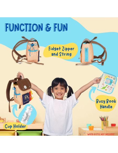 Mochila Ocupada Velladventure para Niños 1-3 Años, Juguetes Montessori