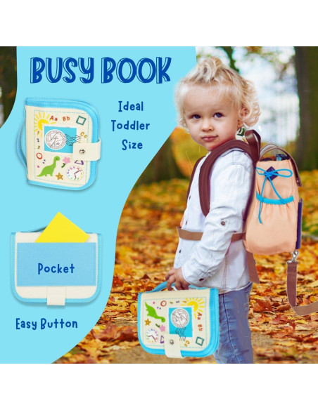 Mochila Ocupada Velladventure para Niños 1-3 Años, Juguetes Montessori