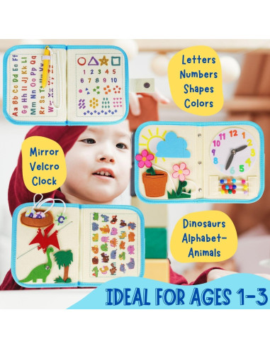 Mochila Ocupada Velladventure para Niños 1-3 Años, Juguetes Montessori