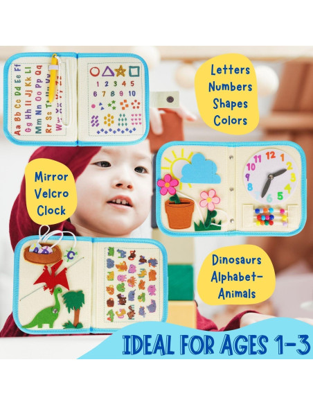 Mochila Ocupada Velladventure para Niños 1-3 Años, Juguetes Montessori