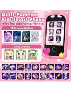 Teléfono Inteligente para Niños Rosa Q88 - Juguete Educativo 2