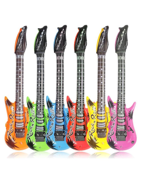 Guitarra Inflable Rock Star Decora 89 cm Colores Variados