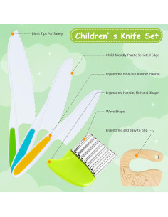 Juego de cuchillos para niños HKKDKTA 5 piezas seguros 2