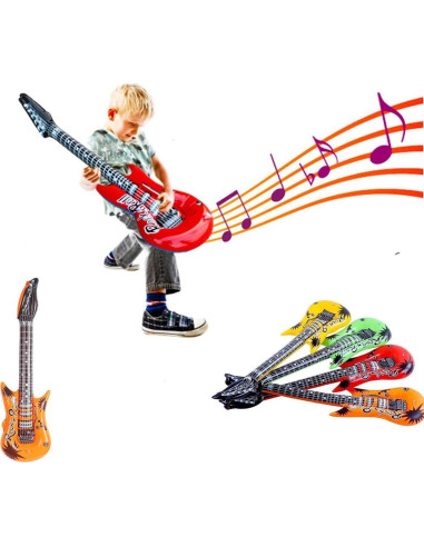 Guitarra Inflable Rock Star Decora 89 cm Colores Variados