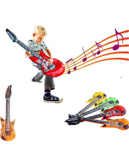 Guitarra Inflable Rock Star Decora 89 cm Colores Variados