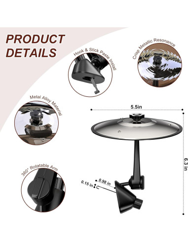 Mini Platillo de Percusión para Coche BP-01 Plata - Gadget Musical