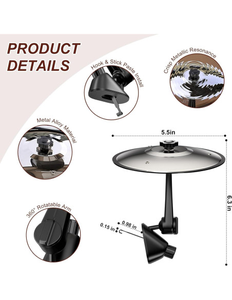 Mini Platillo de Percusión para Coche BP-01 Plata - Gadget Musical