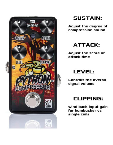 Pedal Compresor Analógico Mini Caline G012 para Guitarra