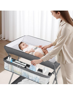 Mesa de Cambio de Bebé Plegable Maydolly con Ruedas y Organizador 2