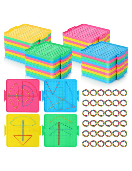 Tableros Geométricos Matemáticos Lenwen 40 Pcs 16x16 cm