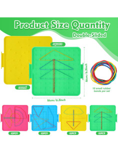 Tableros Geométricos Matemáticos Lenwen 40 Pcs 16x16 cm 2