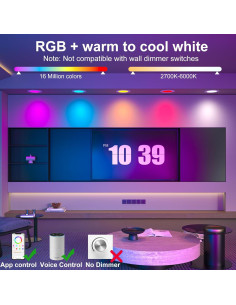 Luces LED Empotradas RGBW 12 Pack 13W 1050LM Compatible Alexa 2