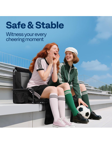 Asiento de Estadio Plegable VIVOHOME con Soporte y Cojín