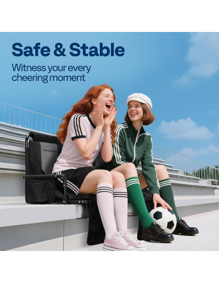 Asiento de Estadio Plegable VIVOHOME con Soporte y Cojín