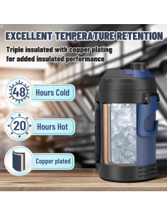 Jarra de Agua Aislada Zukro 1 Galón Acero Inoxidable 128 oz 2