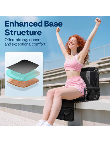 Asiento de Estadio Plegable VIVOHOME con Soporte y Cojín