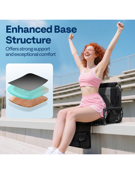 Asiento de Estadio Plegable VIVOHOME con Soporte y Cojín