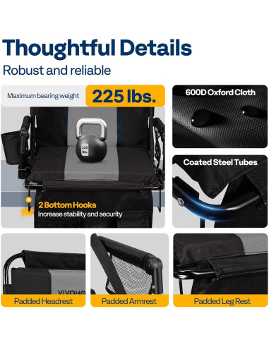 Asiento de Estadio Plegable VIVOHOME con Soporte y Cojín