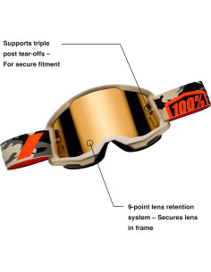 Gafas STRATA 2 100% - Motocross y ciclismo - Naranja 2