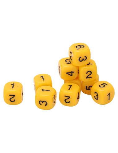 Juego de Dados Numéricos Cosiki - 20 Dados Plásticos Amarillo