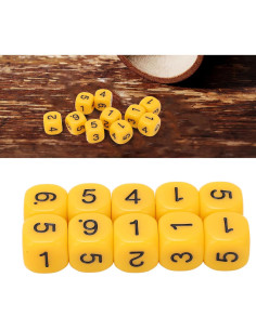 Juego de Dados Numéricos Cosiki - 20 Dados Plásticos Amarillo 2