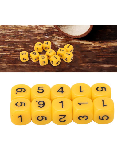 Juego de Dados Numéricos Cosiki - 20 Dados Plásticos Amarillo