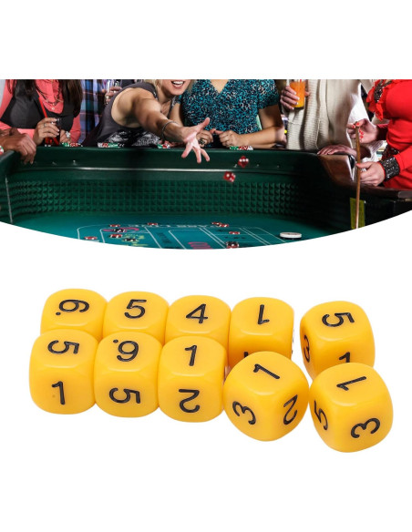 Juego de Dados Numéricos Cosiki - 20 Dados Plásticos Amarillo