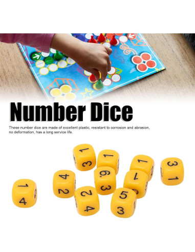 Juego de Dados Numéricos Cosiki - 20 Dados Plásticos Amarillo