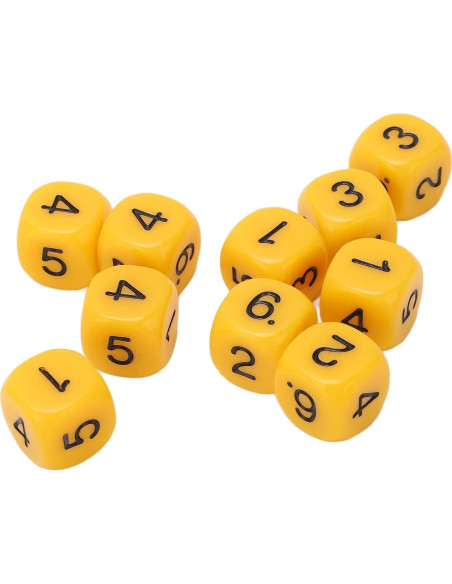 Juego de Dados Numéricos Cosiki - 20 Dados Plásticos Amarillo
