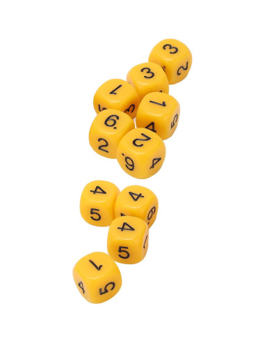 Juego de Dados Numéricos Cosiki - 20 Dados Plásticos Amarillo
