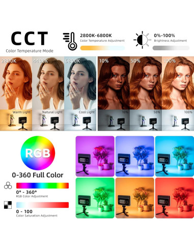 Luz de Video RGB VILTROX 15W LED Portátil CRI95+ 2800-6800K