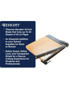 Cortadora de Papel Guillotina Westcott 45.72 cm con Cuchilla de Titanio 2