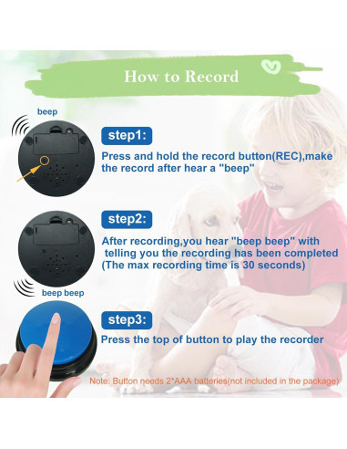 Juego de 2 Botones Hablantes para Perros Gelabur - Entrenamiento