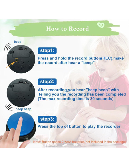 Juego de 2 Botones Hablantes para Perros Gelabur - Entrenamiento