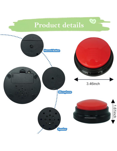 Juego de 2 Botones Hablantes para Perros Gelabur - Entrenamiento