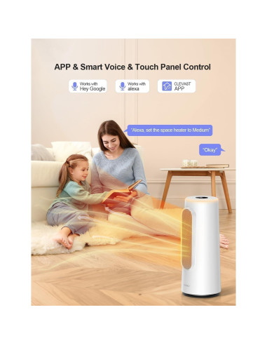Calefactor Eléctrico CLEVAST CL-EH01 1500W Portátil con App
