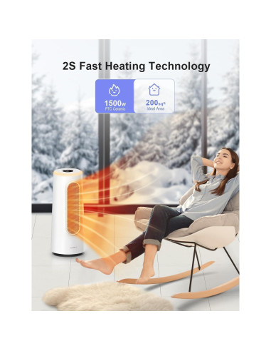 Calefactor Eléctrico CLEVAST CL-EH01 1500W Portátil con App