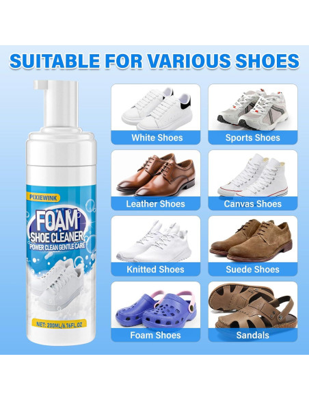 Kit de Limpieza de Zapatos PIXIEWINK 200ml con Cepillo y Toalla Kit de Limpieza de Zapatos PIXIEWINK 200ml con Cepillo y Toalla