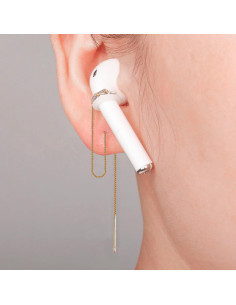 Pendientes Guran Anti-Pérdida Circonita Dorada para Auriculares 2
